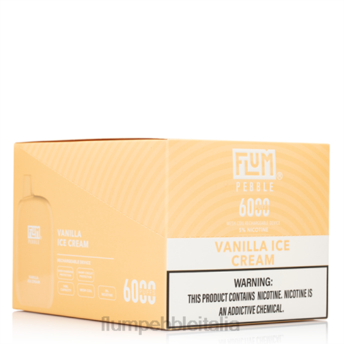 Flum Pebble Flavors | FLUM PEBBLES 6000 puff 10 confezioni gelato alla vaniglia 8FP085