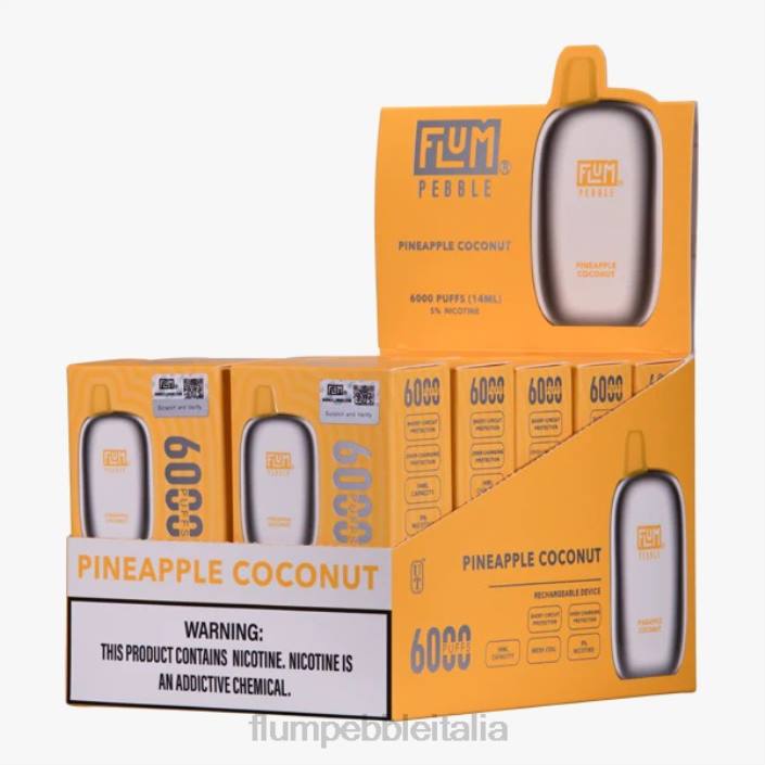 Flum Pebble Near Me | FLUM PEBBLES 6000 puff 10 confezioni cocco all'ananas 8FP066