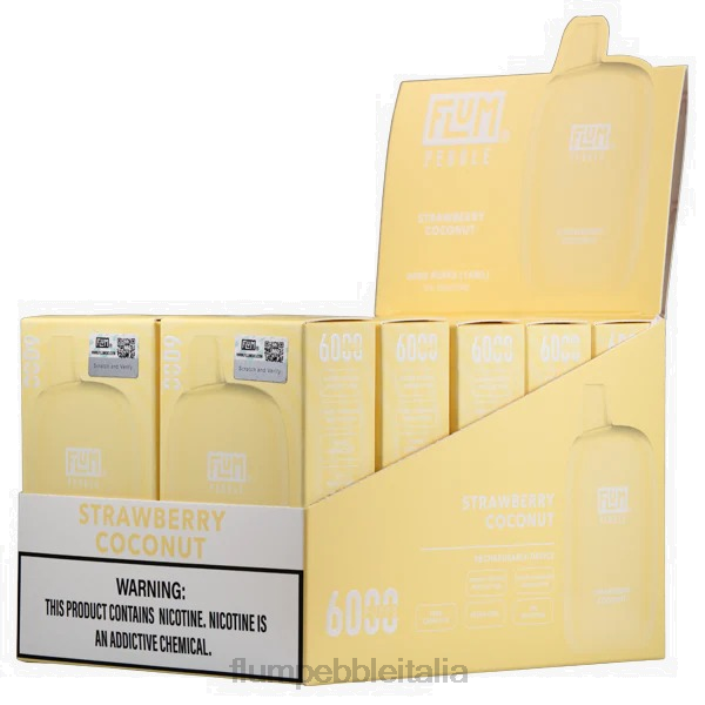 Flum Pebble Vape Italia | FLUM PEBBLES 6000 puff 10 confezioni cocco alla fragola 8FP073
