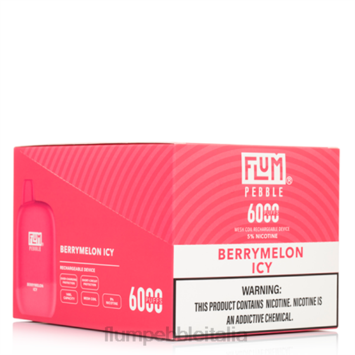 Flum Pebble Vape Review | FLUM PEBBLES 6000 puff 10 confezioni melone ghiacciato 8FP08